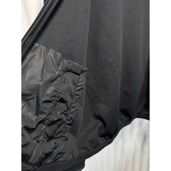 Prada Milano Red Tab Logo Full Zip Hooded Jacket In Black Womens Small